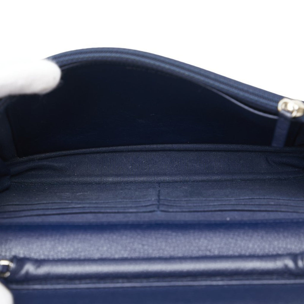 Chanel Navy Grained Calfskin Coin Purse/Coin Case