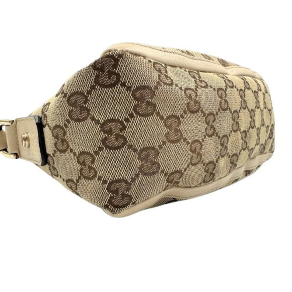 Gucci Abbey Beige Canvas Shoulder Bag (Pre-Owned)