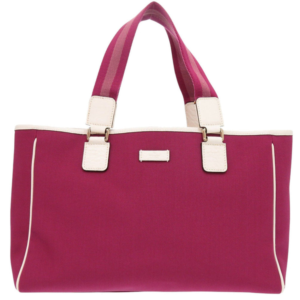 Gucci White Wine Canvas Tote Bag (Pre-Owned)