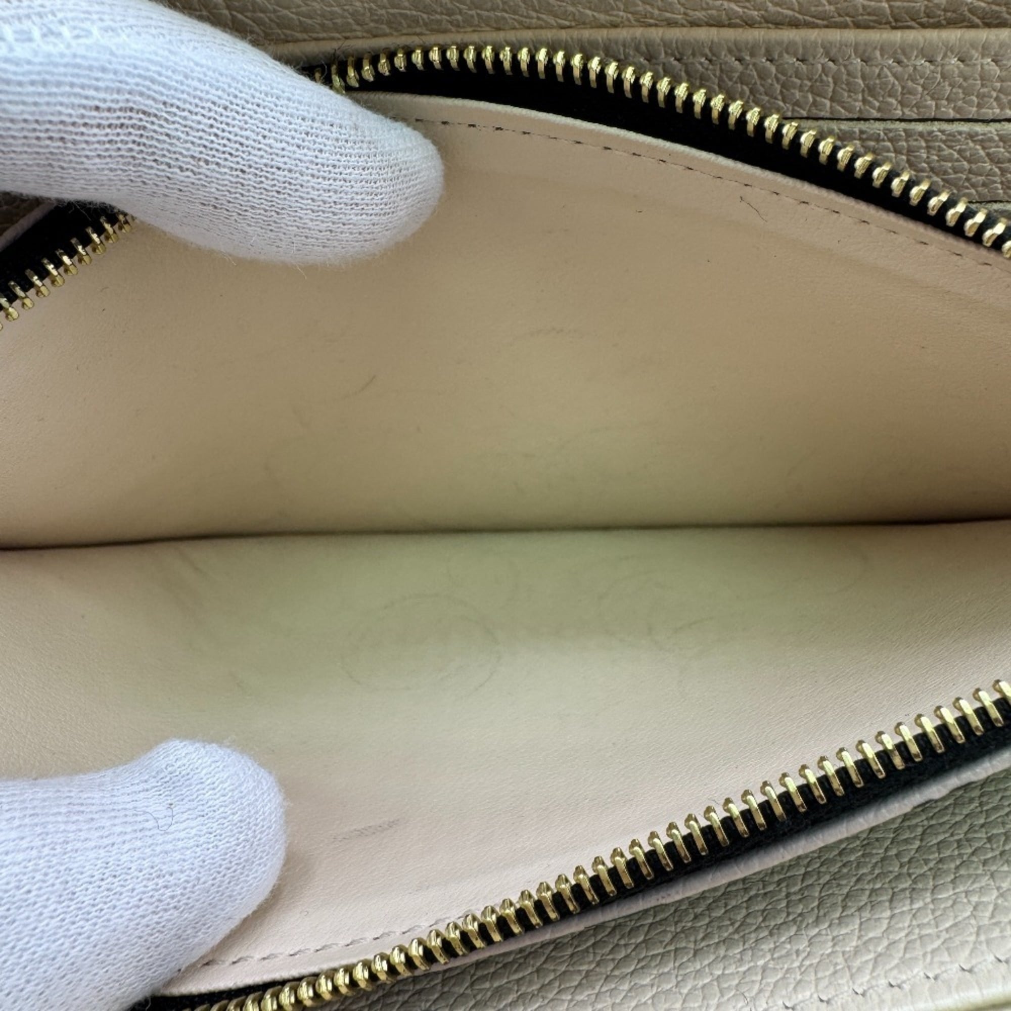 Louis Vuitton Beige Leather Long Wallet