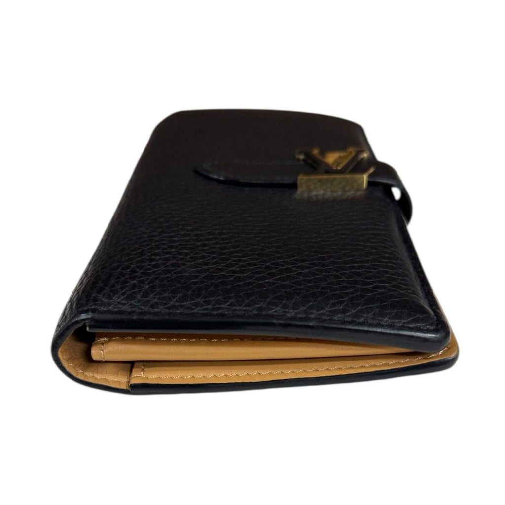 Louis Vuitton Black Noir Leather Long Wallet (Tri-Fold)