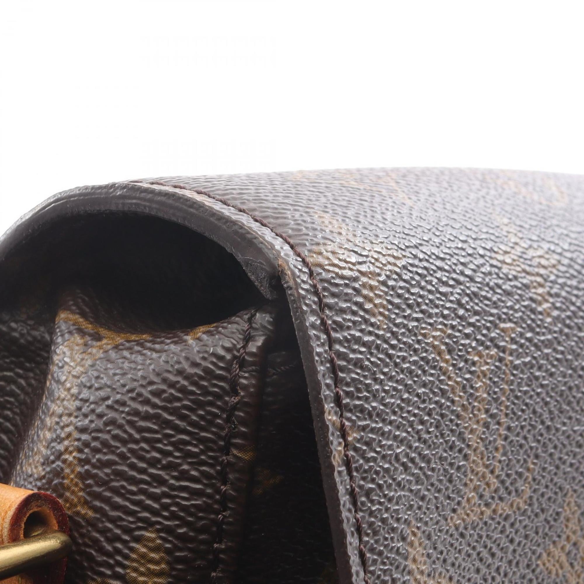 Louis Vuitton Brown Coated Canvas Leather Shoulder Bag