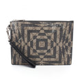 Gucci Beige Black Brown Coated Canvas Leather Clutch Bag Handbag (Pre-Owned)