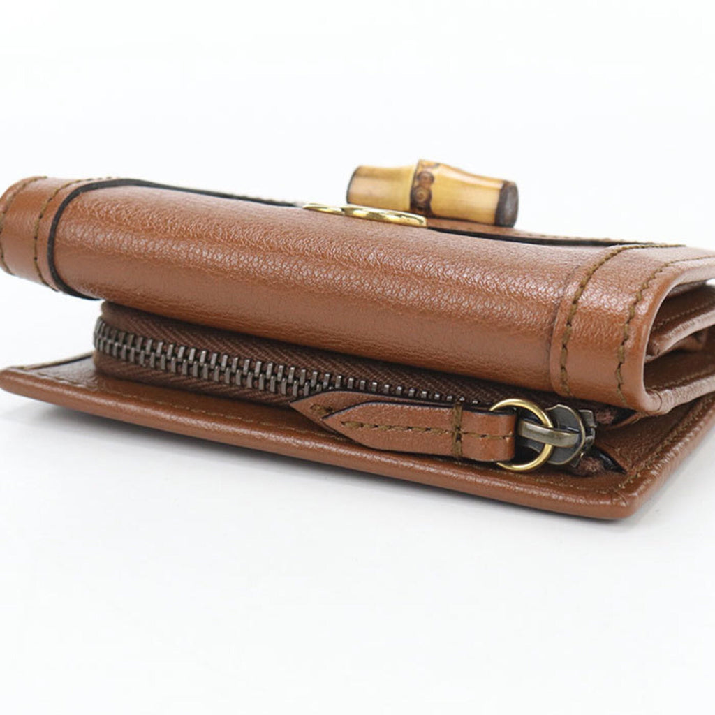 Gucci Brown Leather Wallet (Tri-Fold) (Pre-Owned)