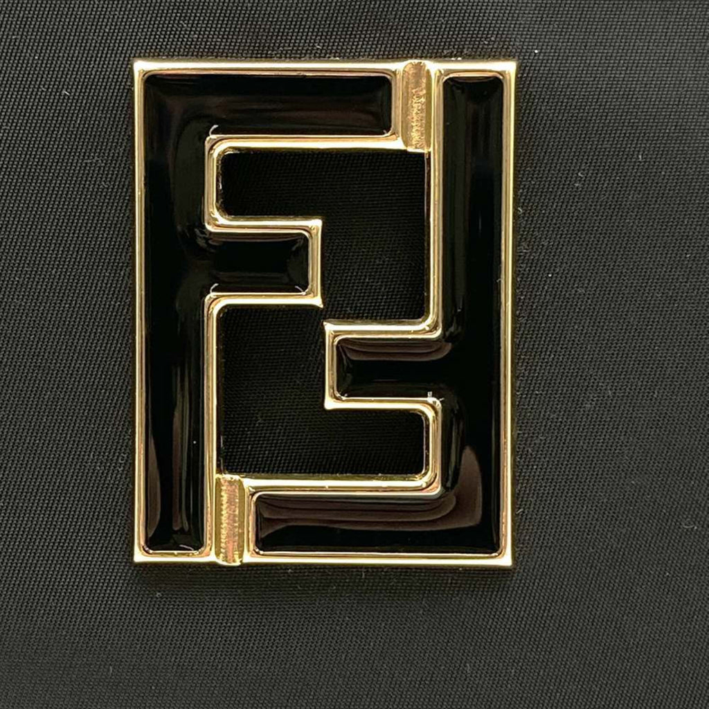 Fendi Black Nylon Leather Shoulder Bag
