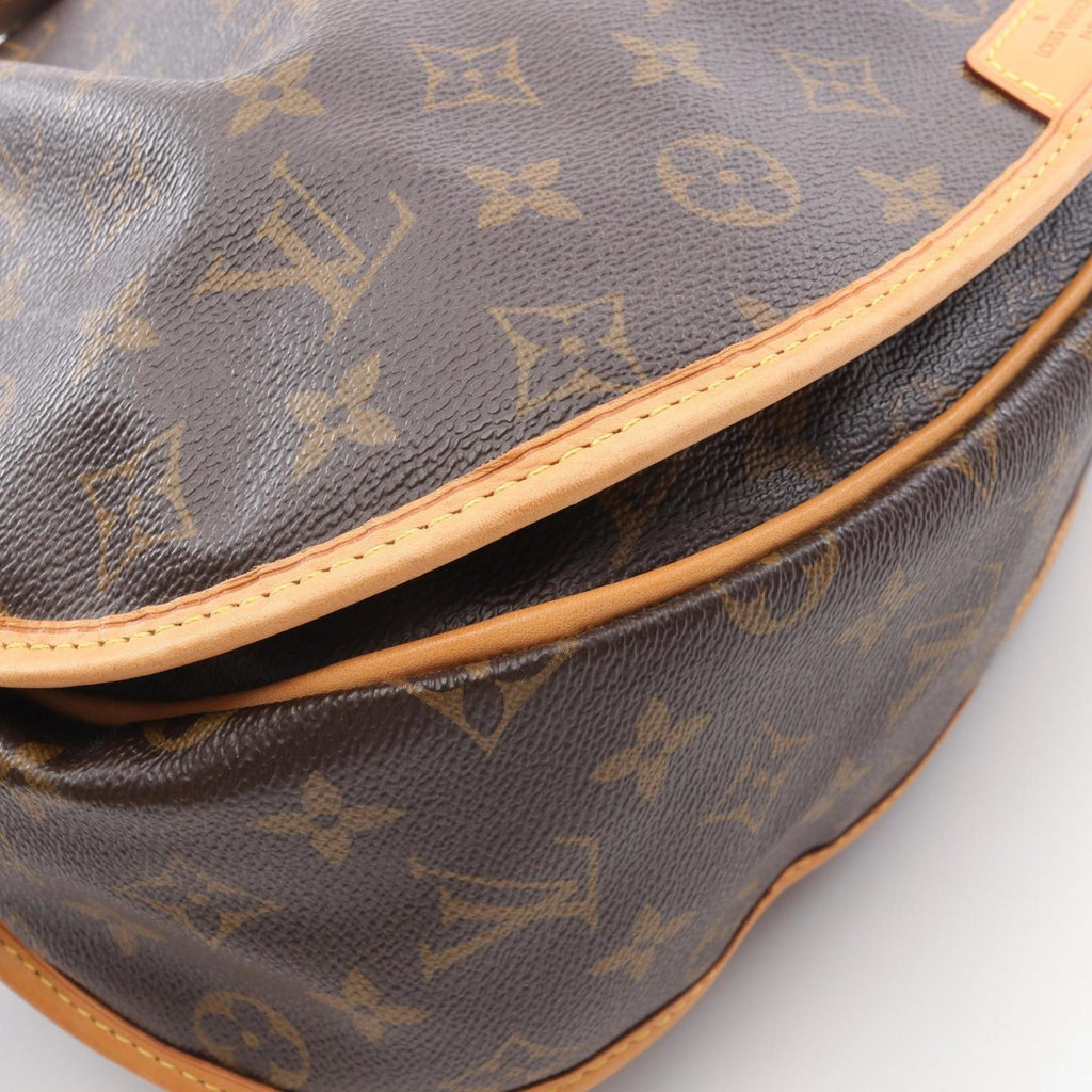 Louis Vuitton Brown Coated Canvas Leather Shoulder Bag