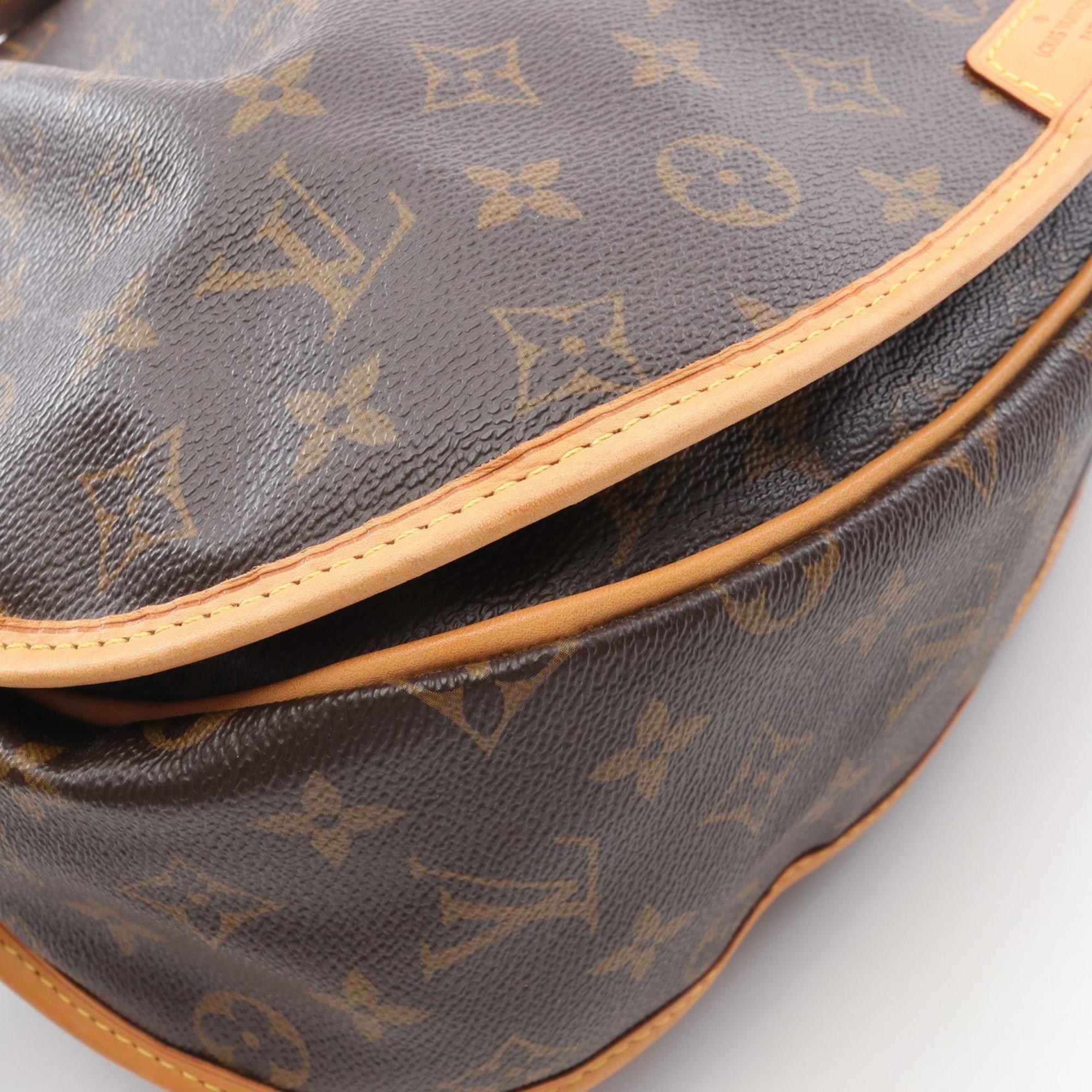 Louis Vuitton Brown Coated Canvas Leather Shoulder Bag