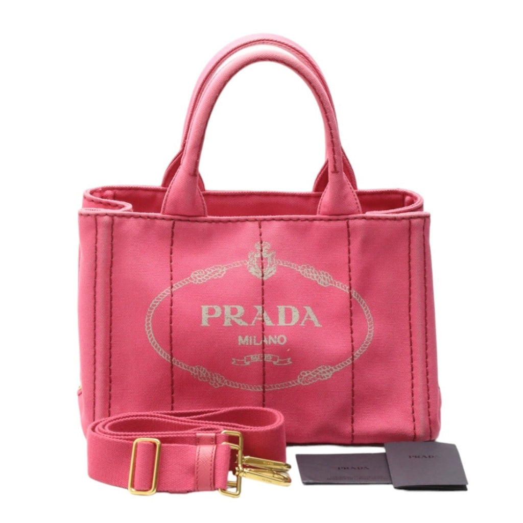 Prada Canapa Pink Cotton Canvas Tote Bag