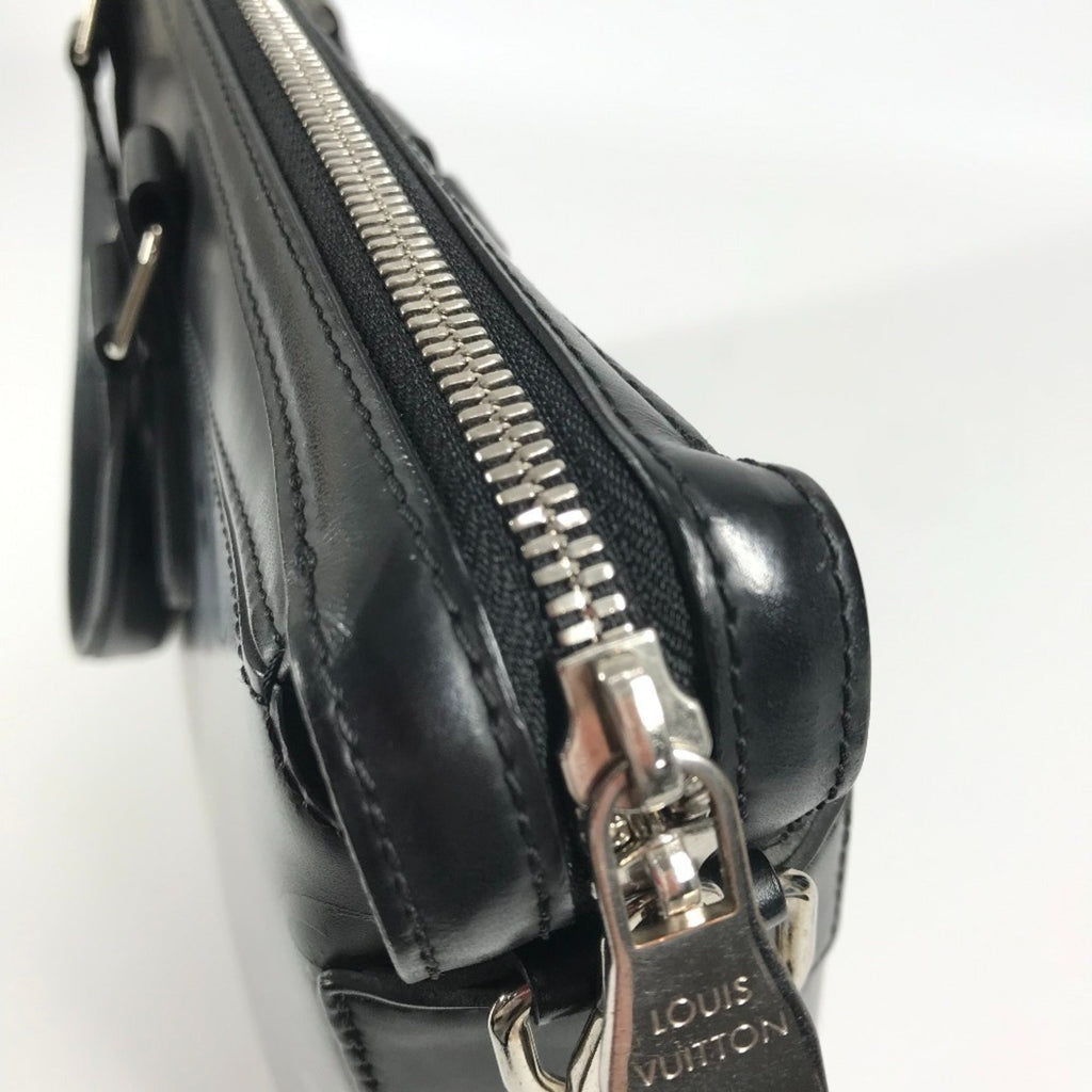 Louis Vuitton Black Noir Leather Briefcase Handbag Tote Bag