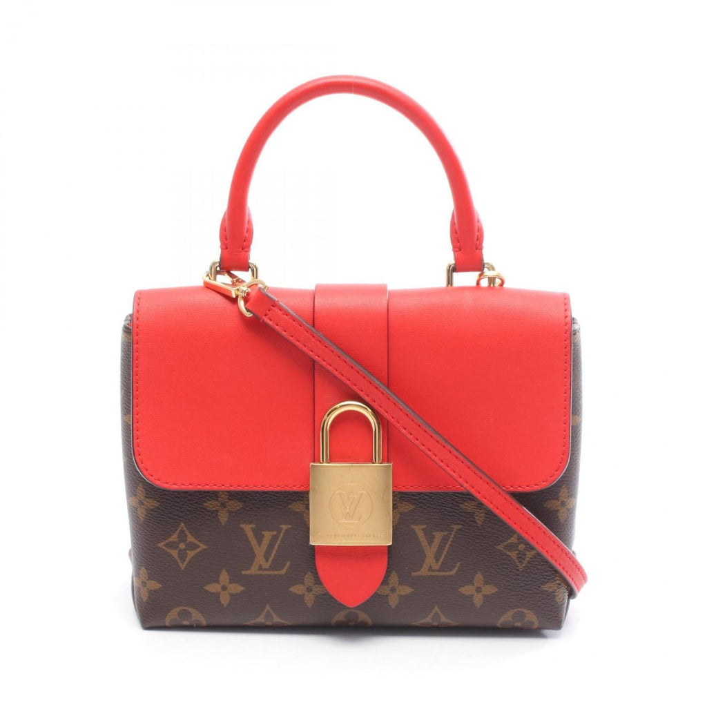 Louis Vuitton Brown Red Color Coated Canvas Pvc Monogram Leather Handbag