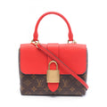 Louis Vuitton Brown Red Color Coated Canvas Pvc Monogram Leather Handbag