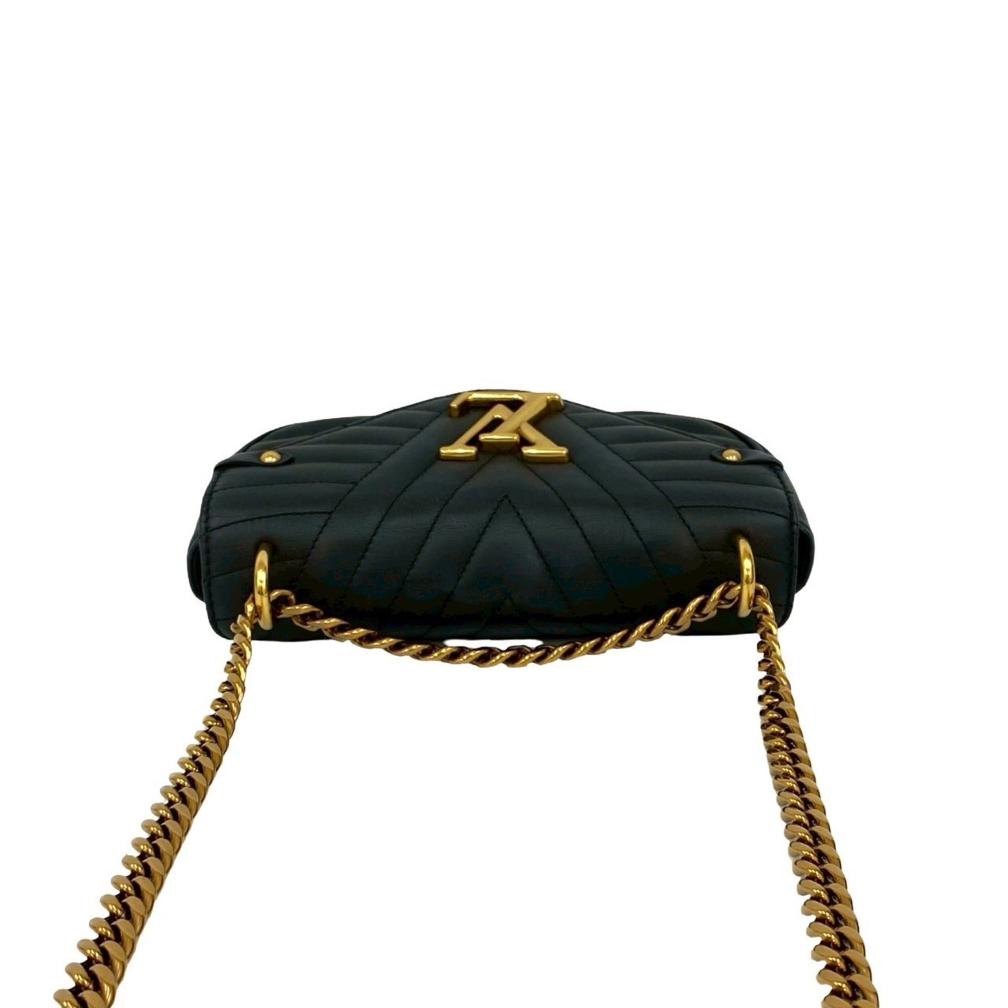 Louis Vuitton Black Leather Handbag Shoulder Bag