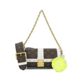 Louis Vuitton Brown White Coated Canvas Leather Shoulder Bag