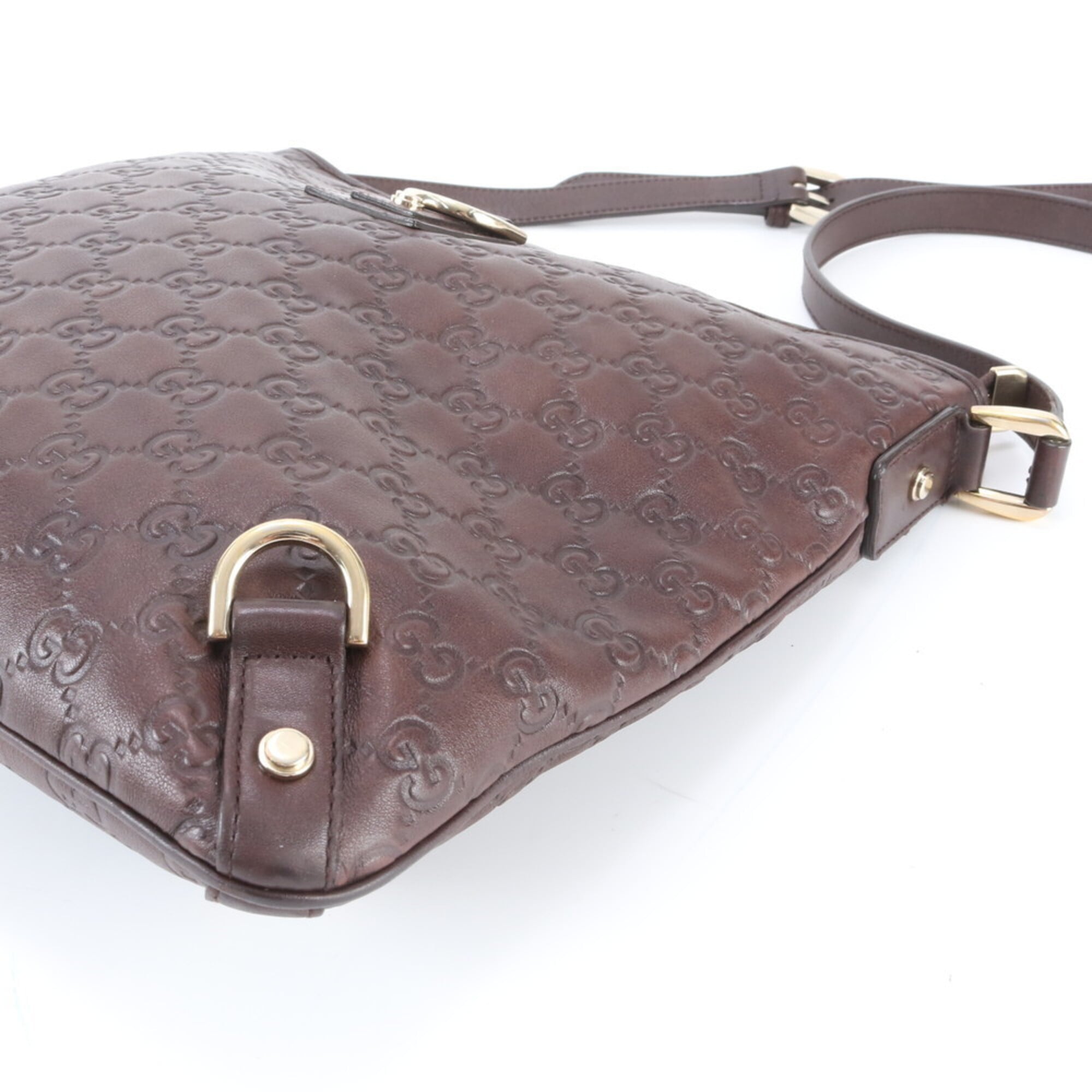 Gucci Abbey Brown Leather Shoulder Bag (Pre-Owned)