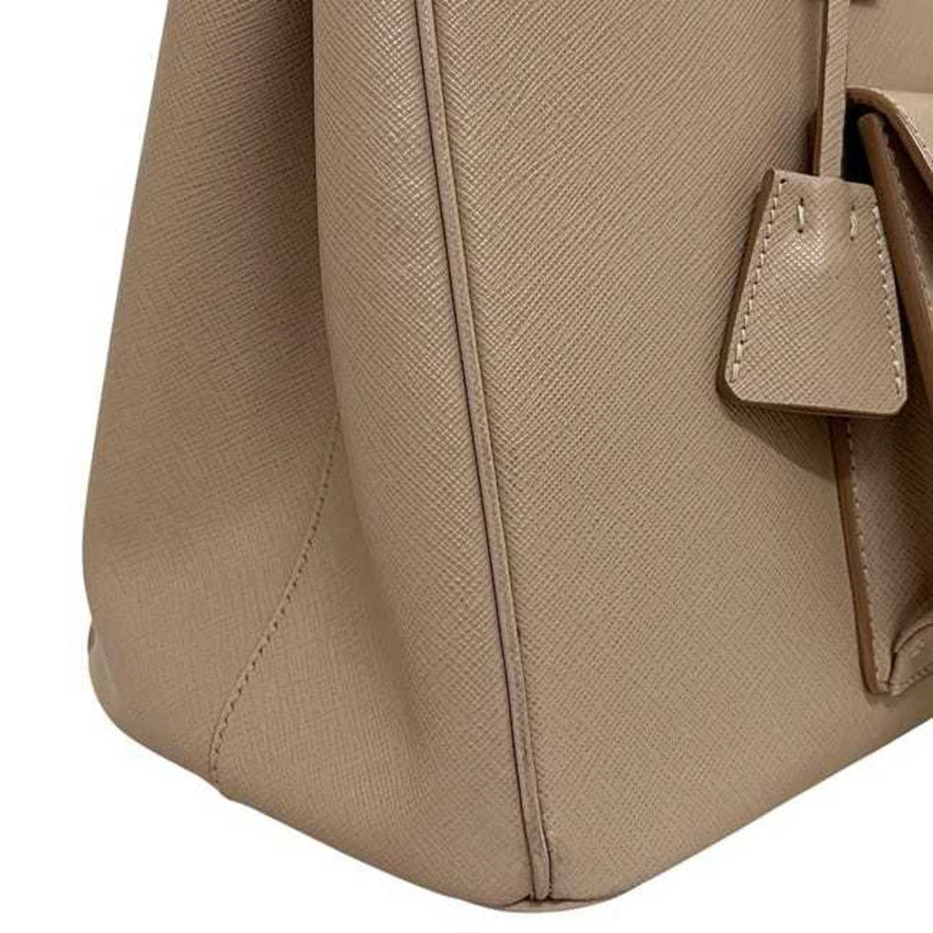 Prada Beige Saffiano Triangle Handbag Shoulder Bag