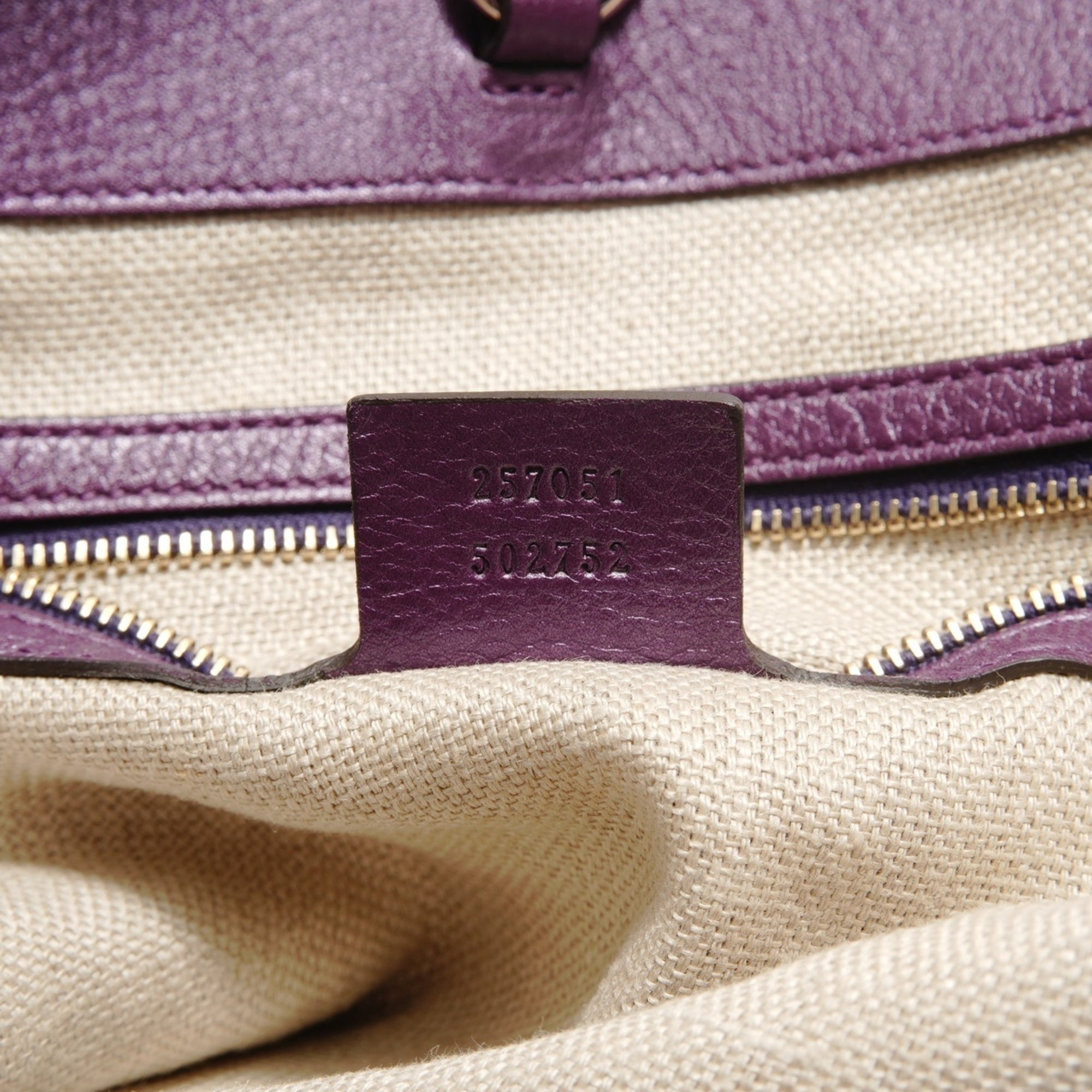 Gucci Purple Leather Tote Bag (Pre-Owned)