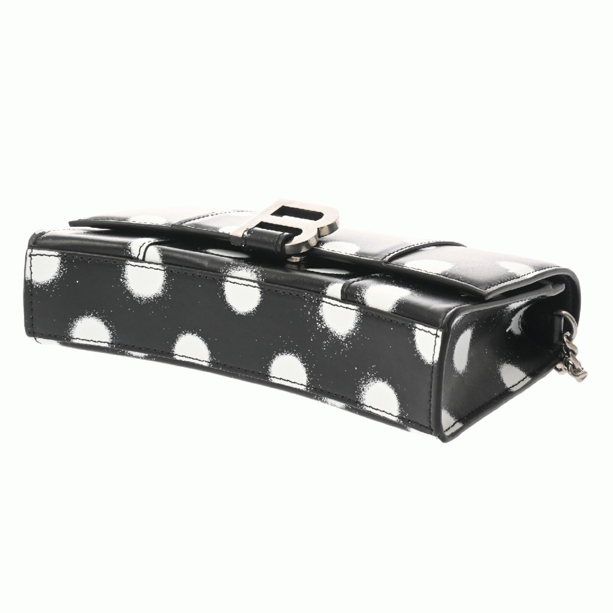 Balenciaga Black White Leather Shoulder