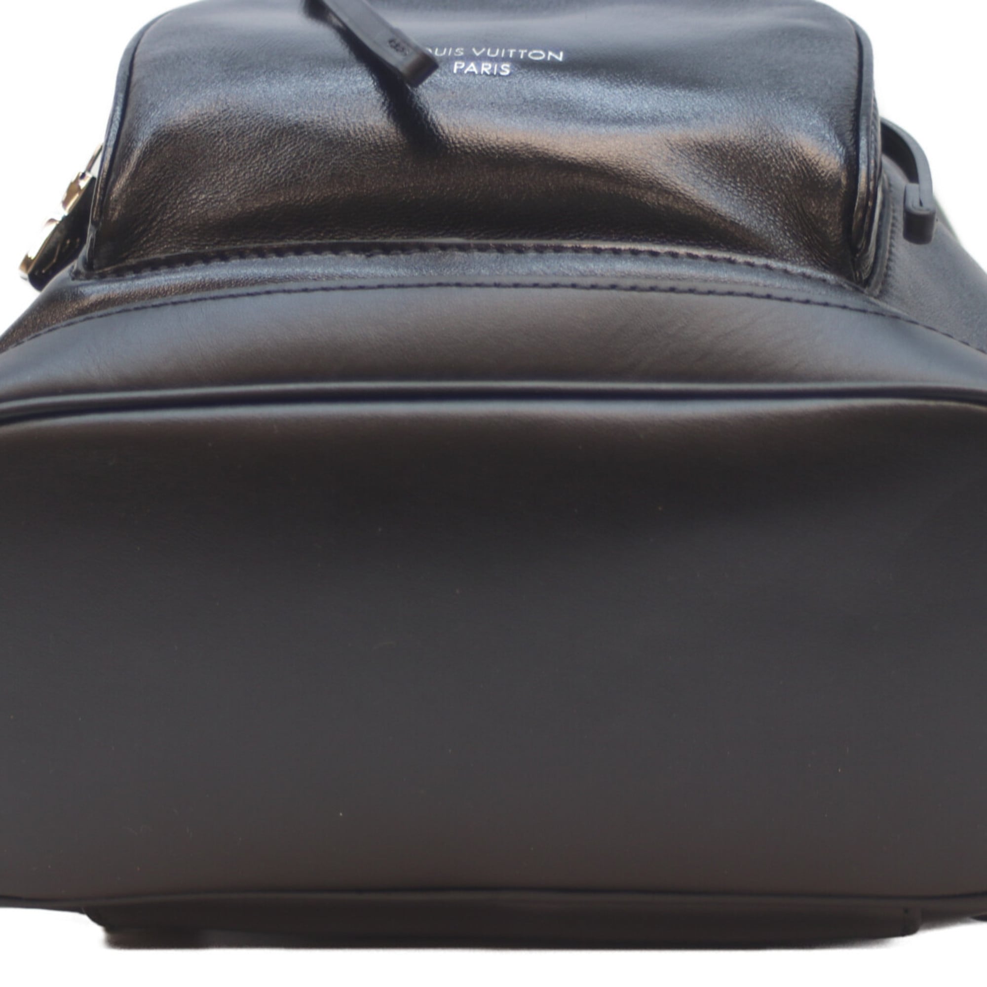 Louis Vuitton Black Brown Leather Backpack
