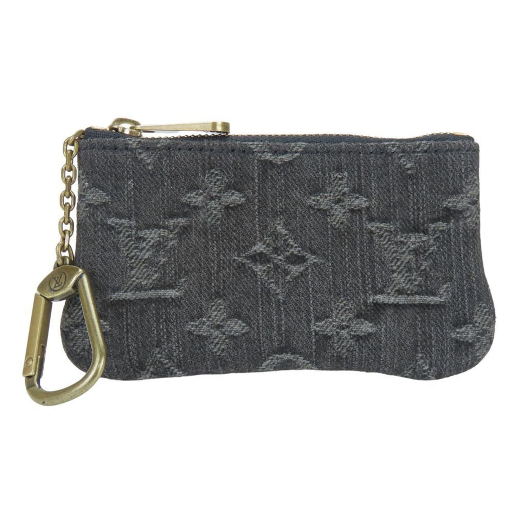 Louis Vuitton Black Gray Monogram Denim Coin Purse/Coin Case