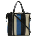 Balenciaga Beige Gray Orange White Leather Shoulder Bag Tote