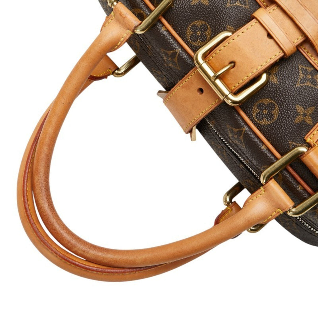 Louis Vuitton Brown Pvc Leather Boston Bag Handbag