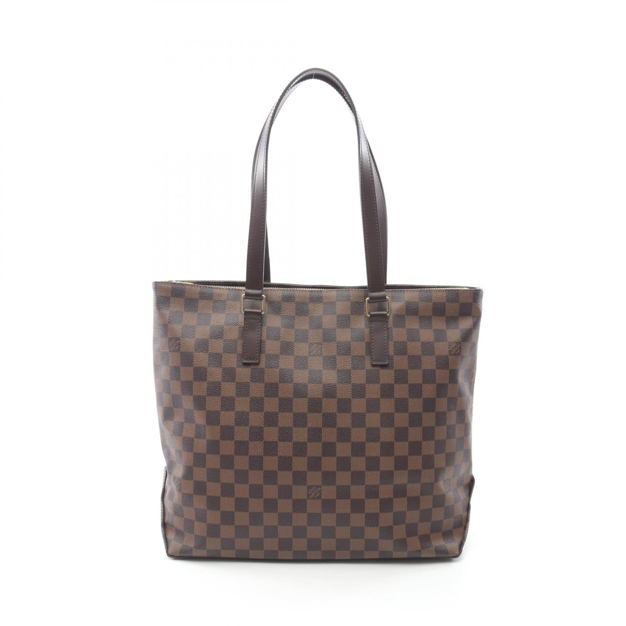 Louis Vuitton Brown Coated Canvas Leather Tote Bag