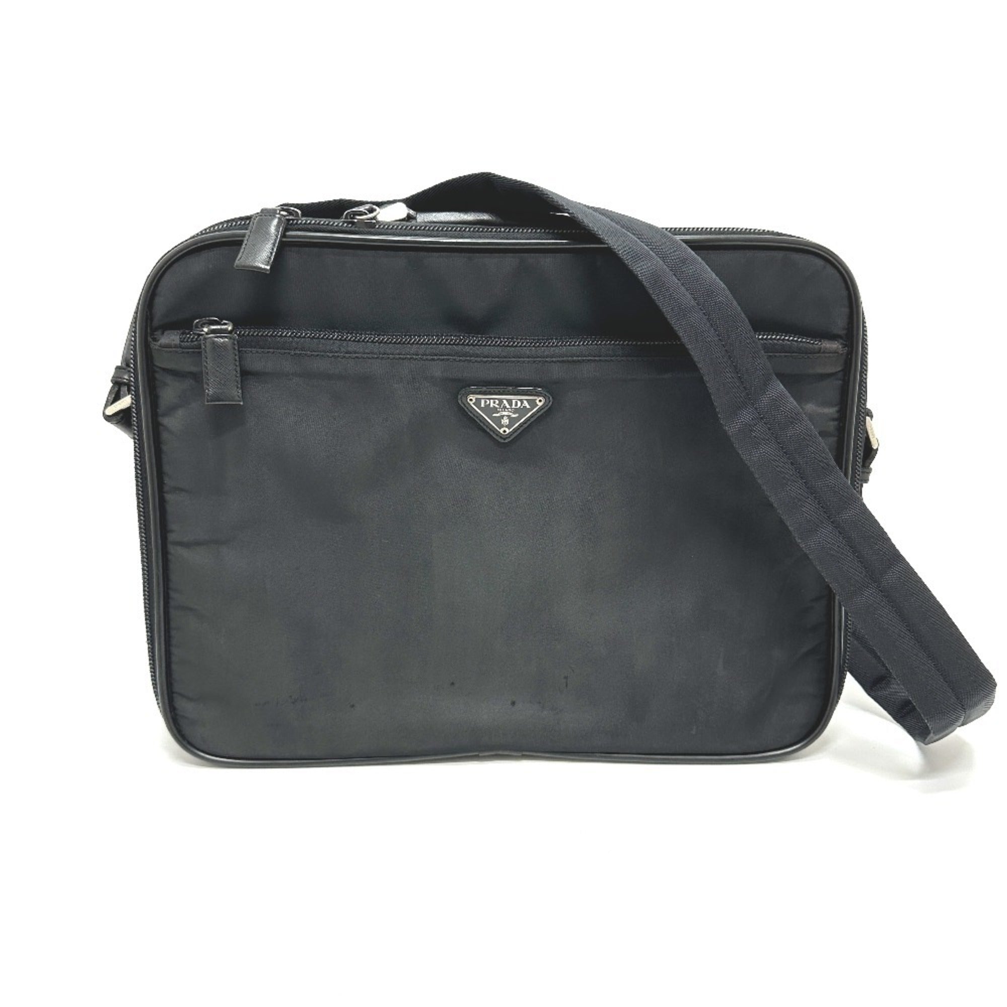 Prada Black Nylon Briefcase Shoulder Bag