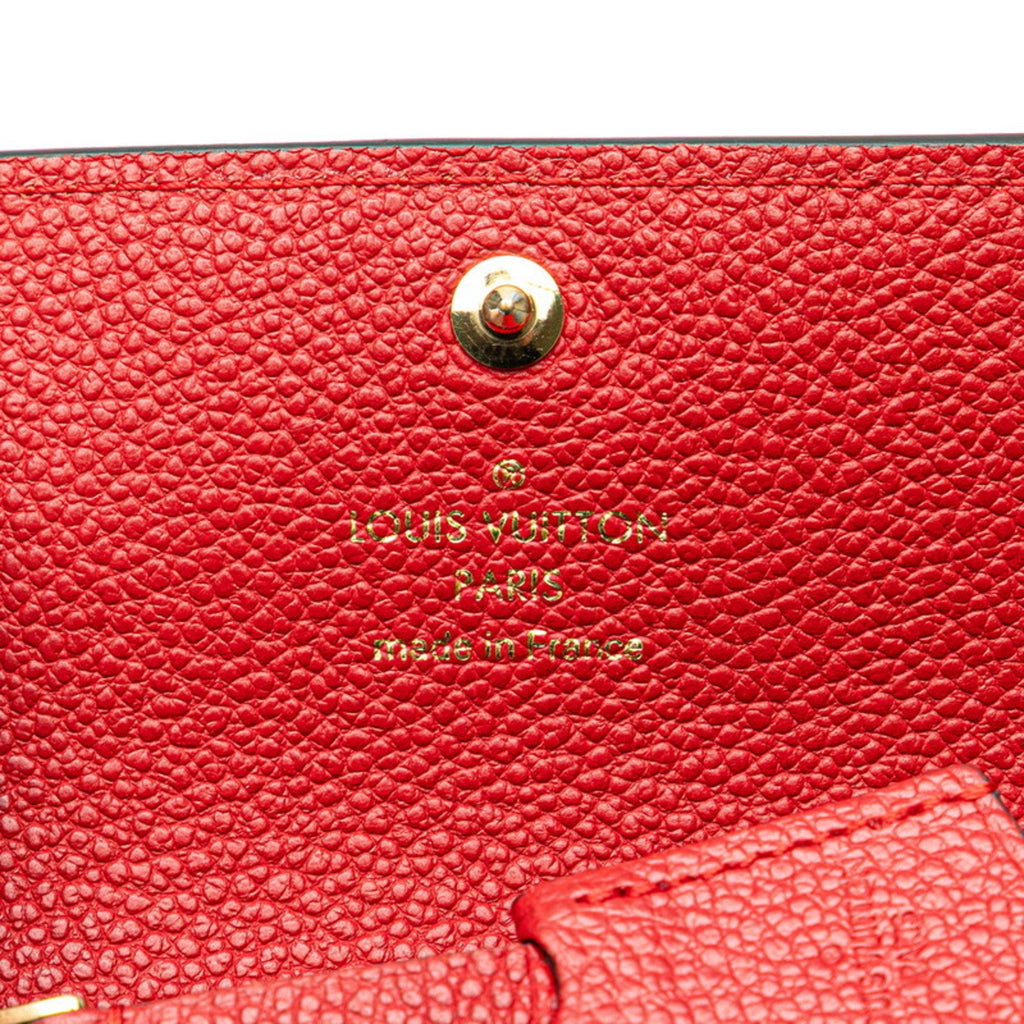 Louis Vuitton Cerise Red Color Leather Wallet (Tri-Fold)