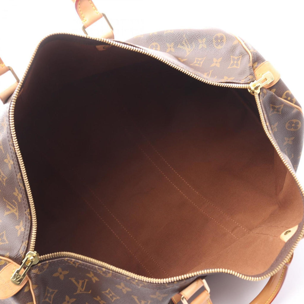 Louis Vuitton Brown Coated Canvas Leather Boston Bag
