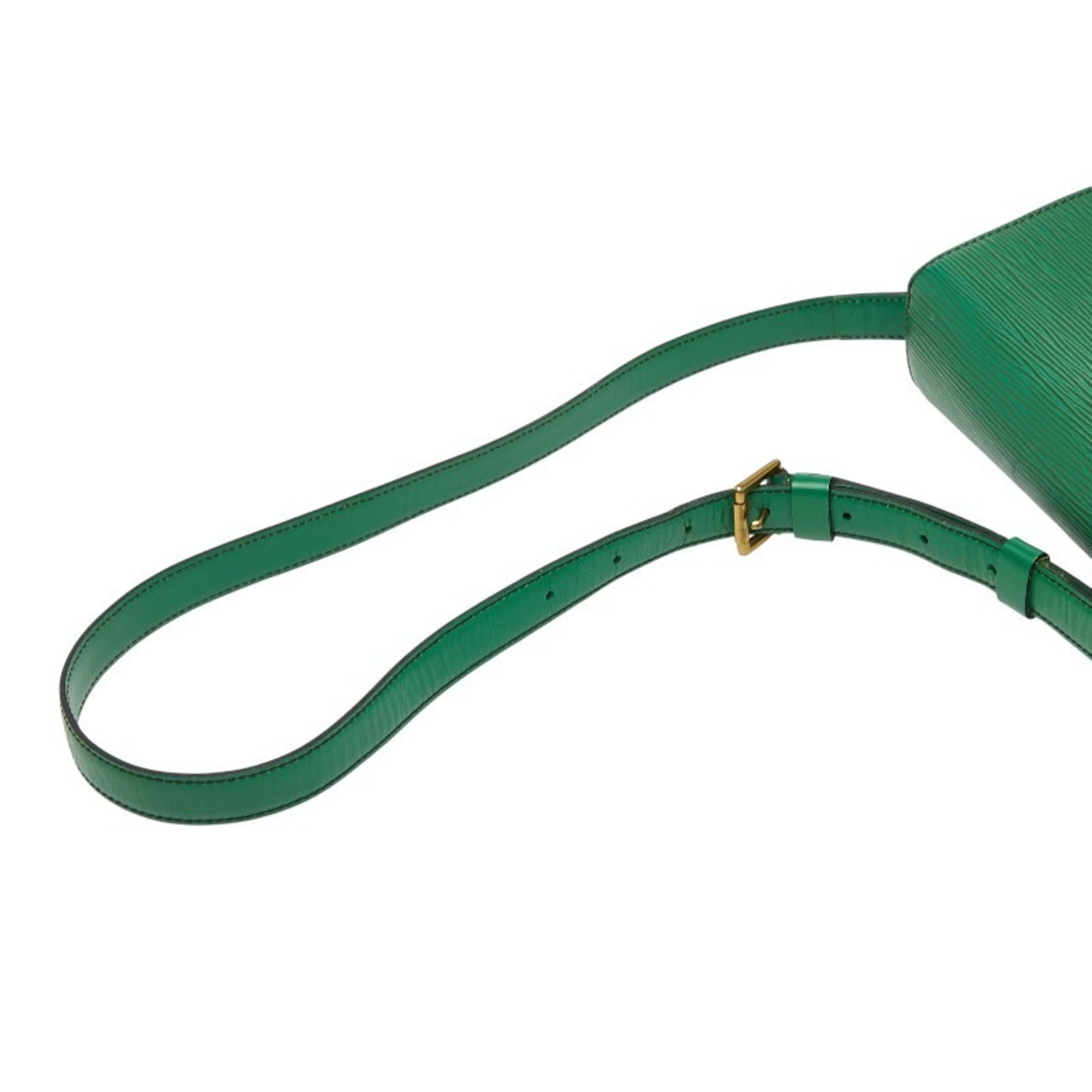 Louis Vuitton Borneo Green Leather Shoulder Bag
