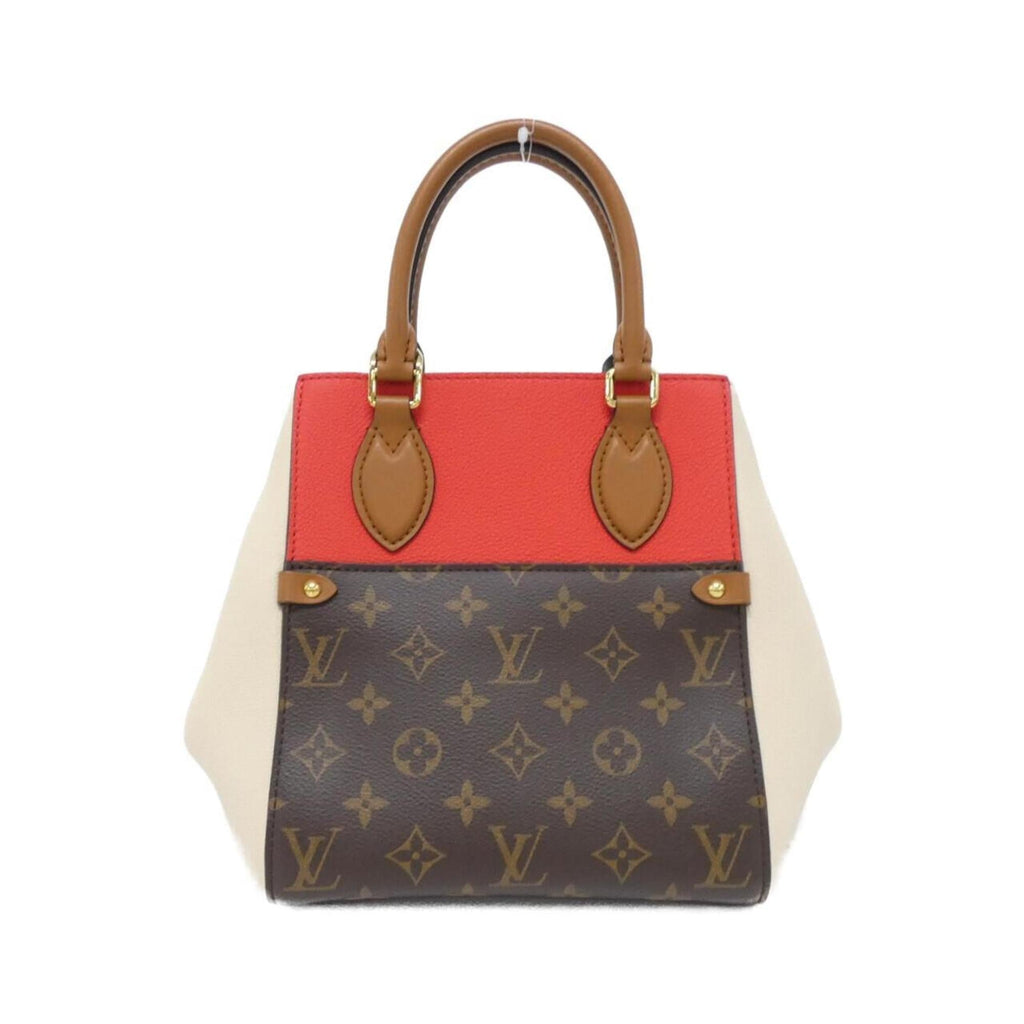 Louis Vuitton Black Cerise Cream Leather Coated Canvas Handbag