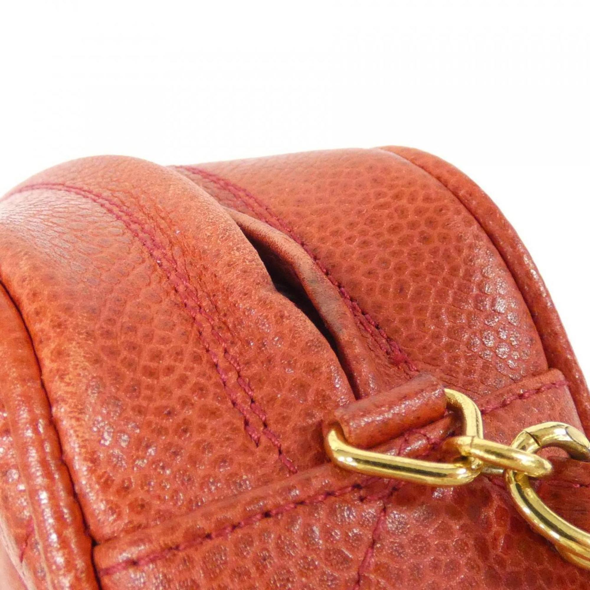 Chanel Red Color Grained Calfskin Shoulder Bag