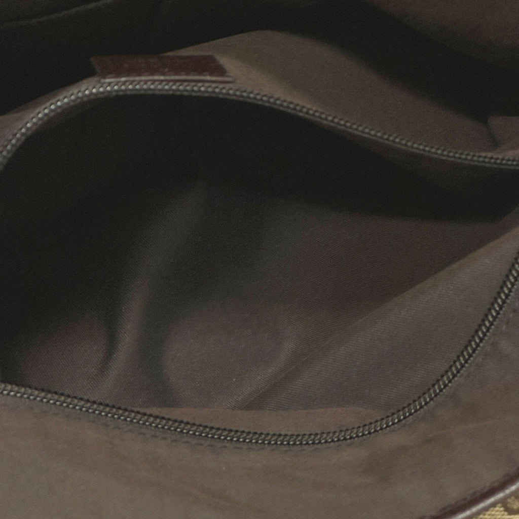 Gucci Gg Canvas Beige Gg Canvas Leather Handbag Shoulder Bag (Pre-Owned)
