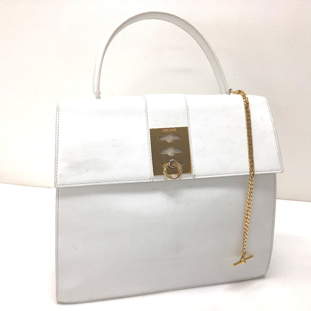 Celine White Leather Handbag