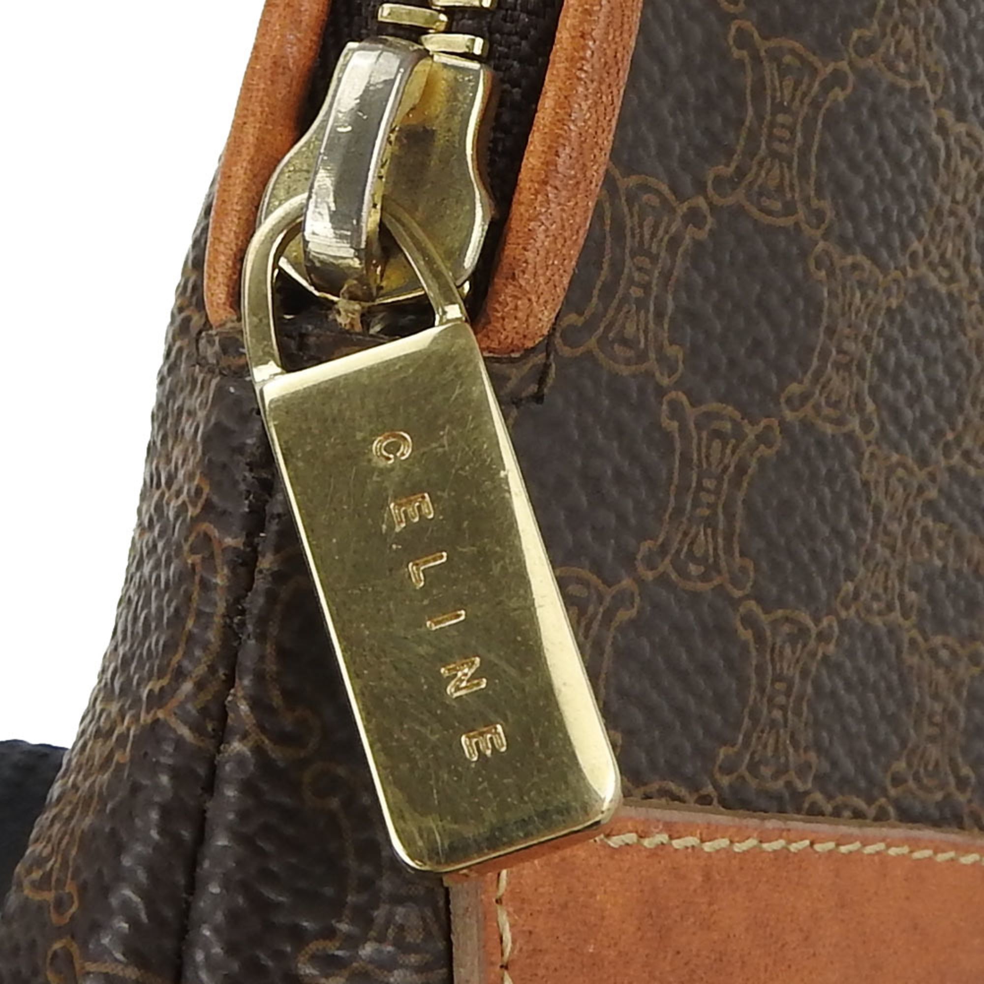Celine Macadam Brown Pvc Leather Pouch
