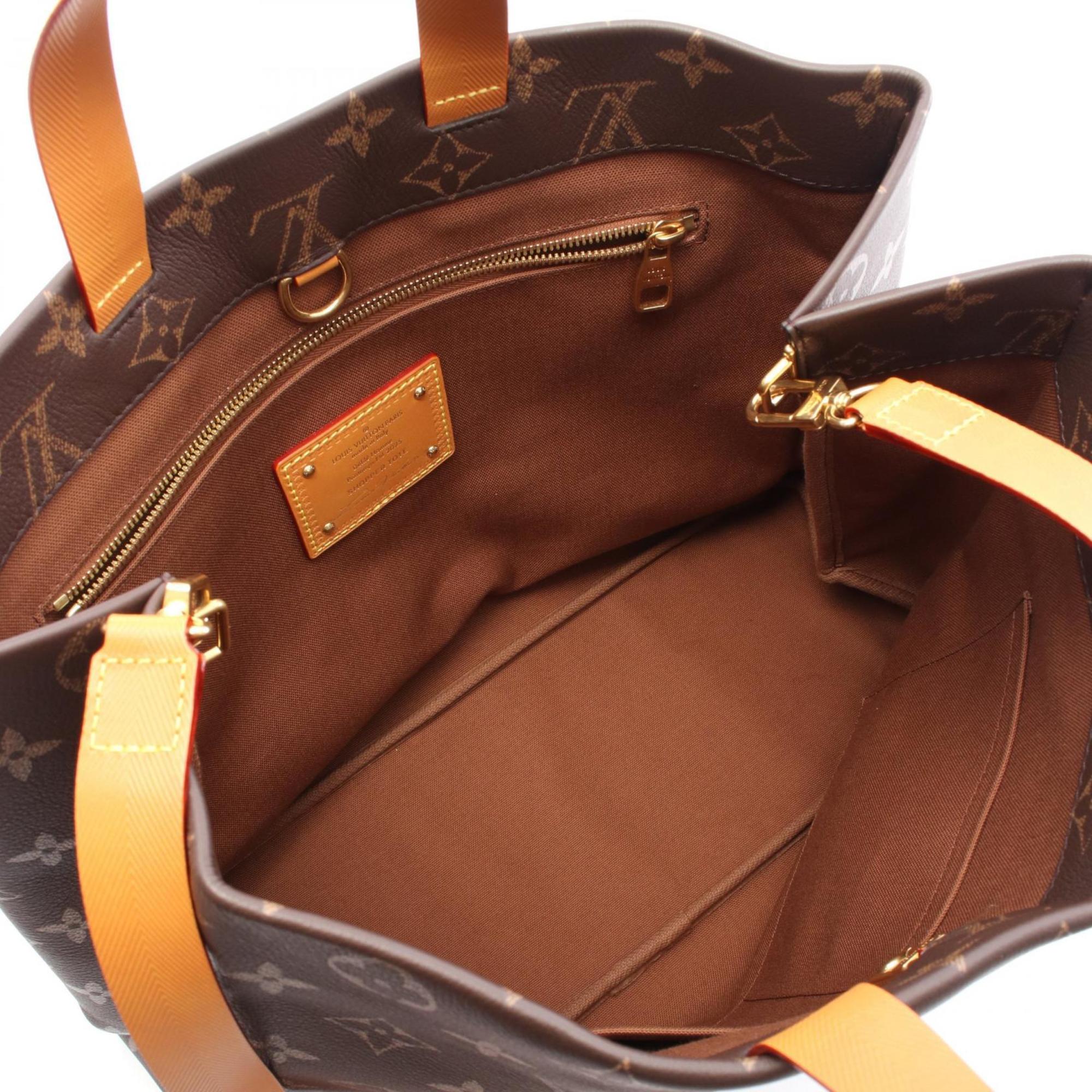 Louis Vuitton Brown Monogram Leather Tote Bag