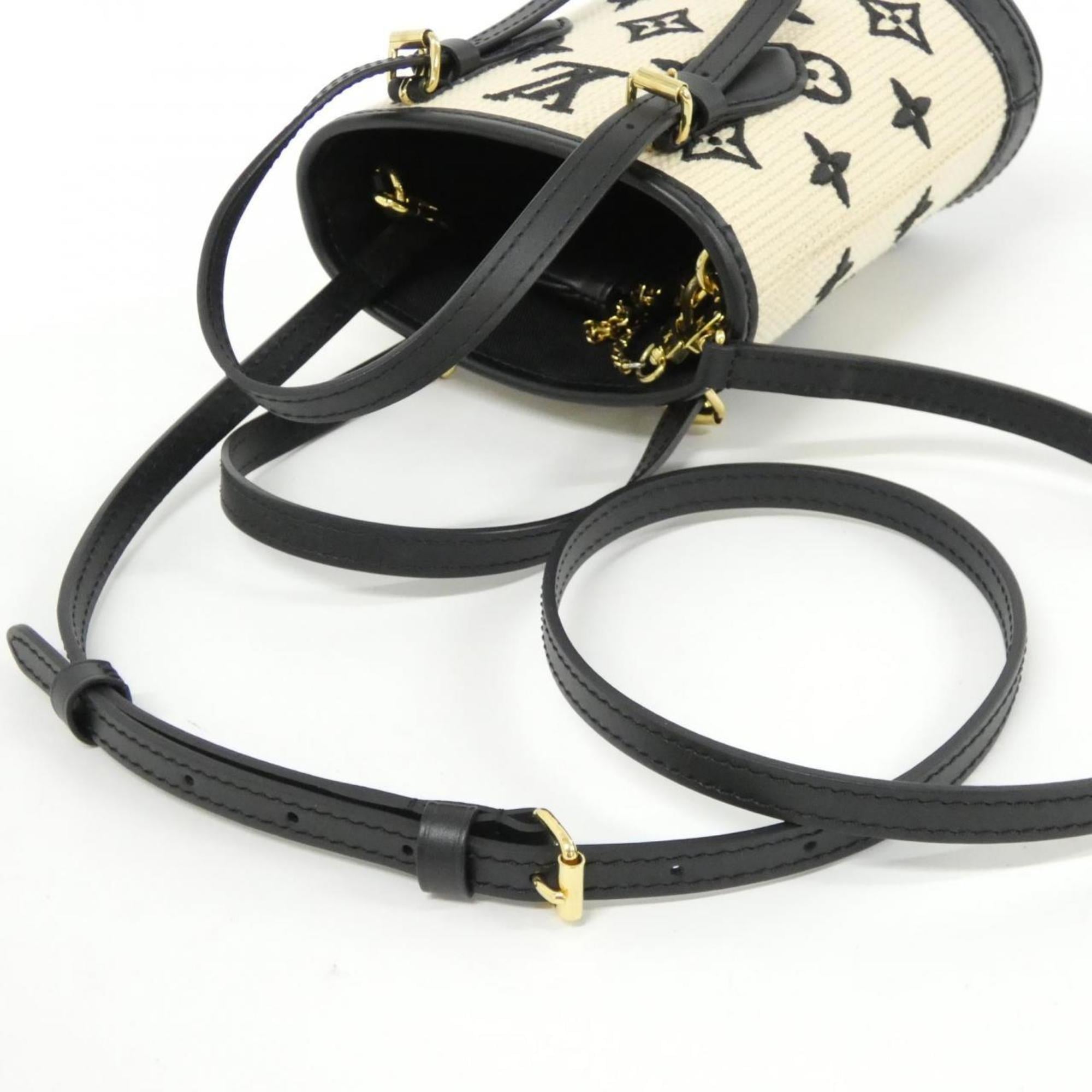 Louis Vuitton Monogram Beige Black Cotton Canvas Handbag