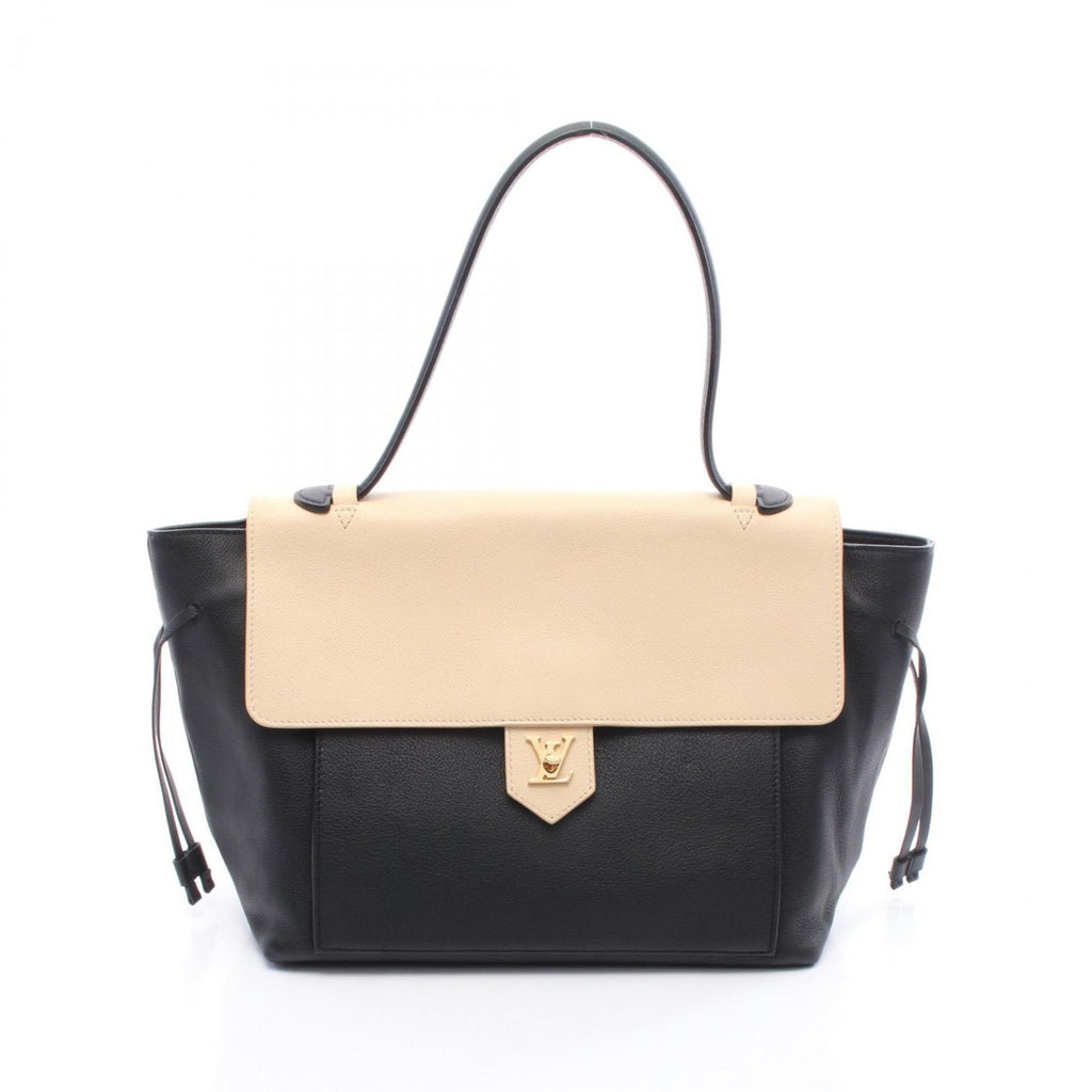 Louis Vuitton Black Ivory Leather Handbag
