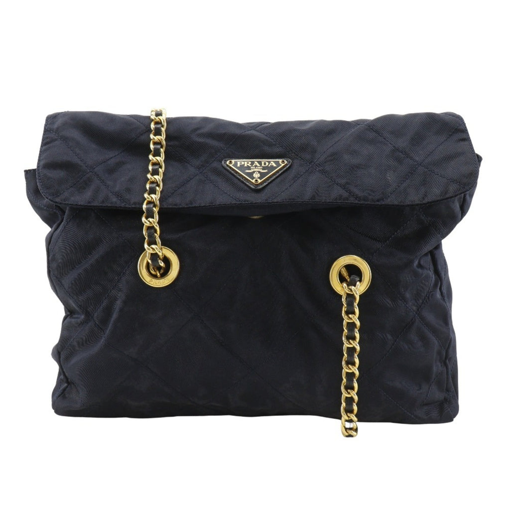 Prada Navy Nylon Shoulder Bag
