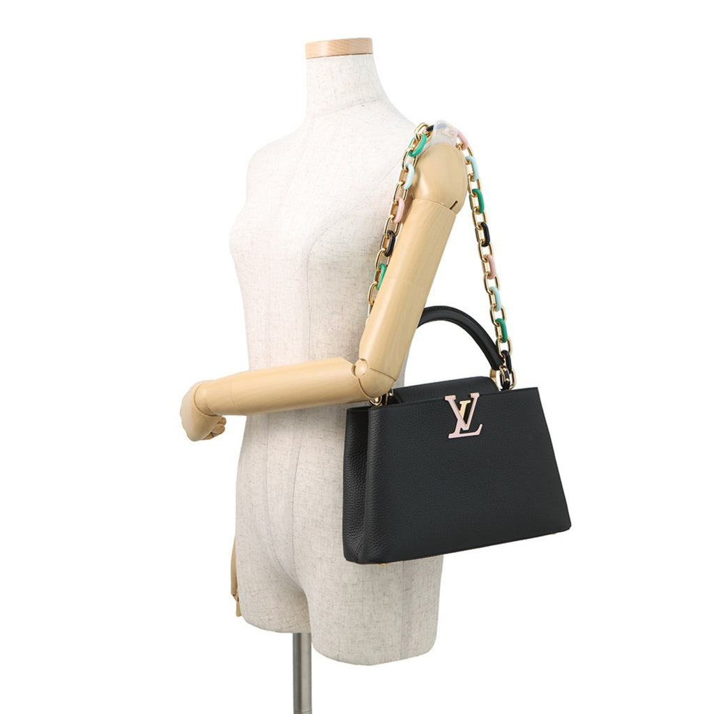 Louis Vuitton Black Noir Exotic Leather Handbag Shoulder Bag