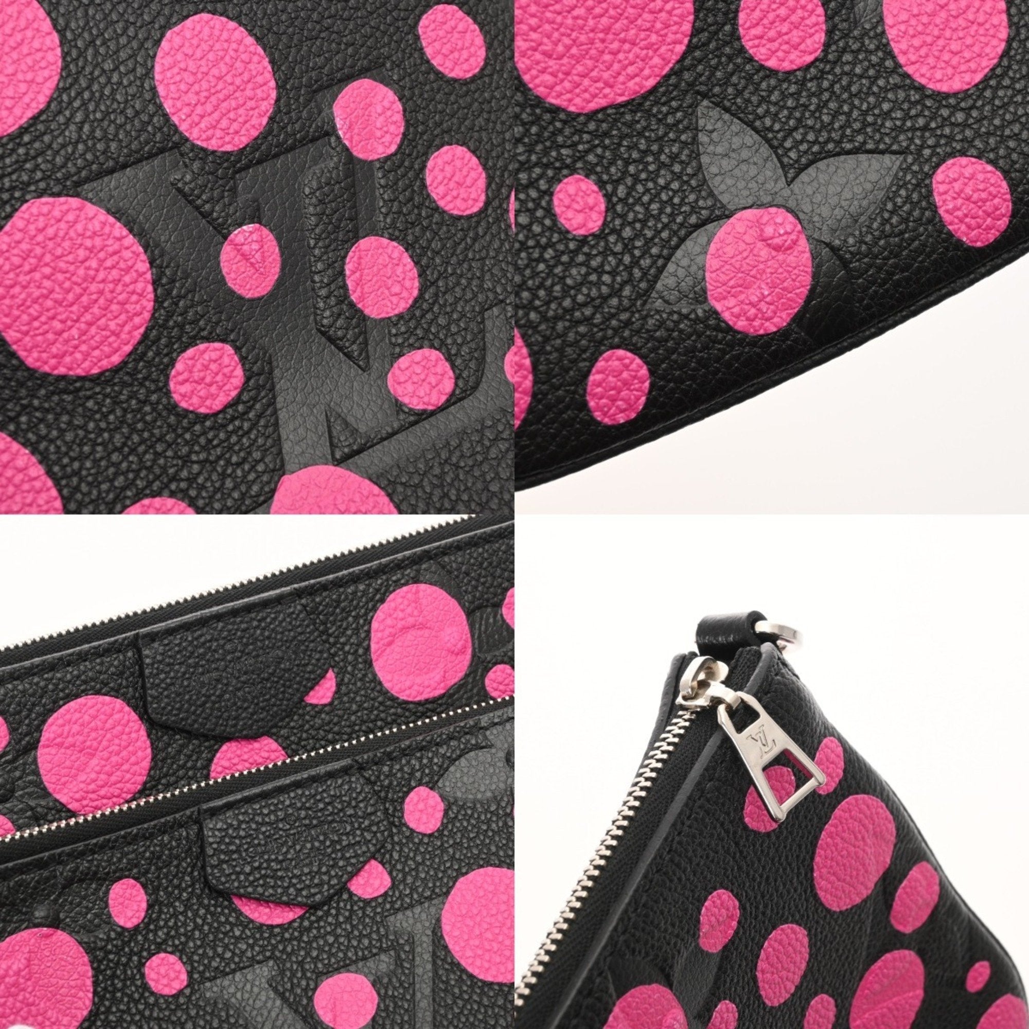 Louis Vuitton Noir Pink Leather Pochette Pouch Shoulder Bag