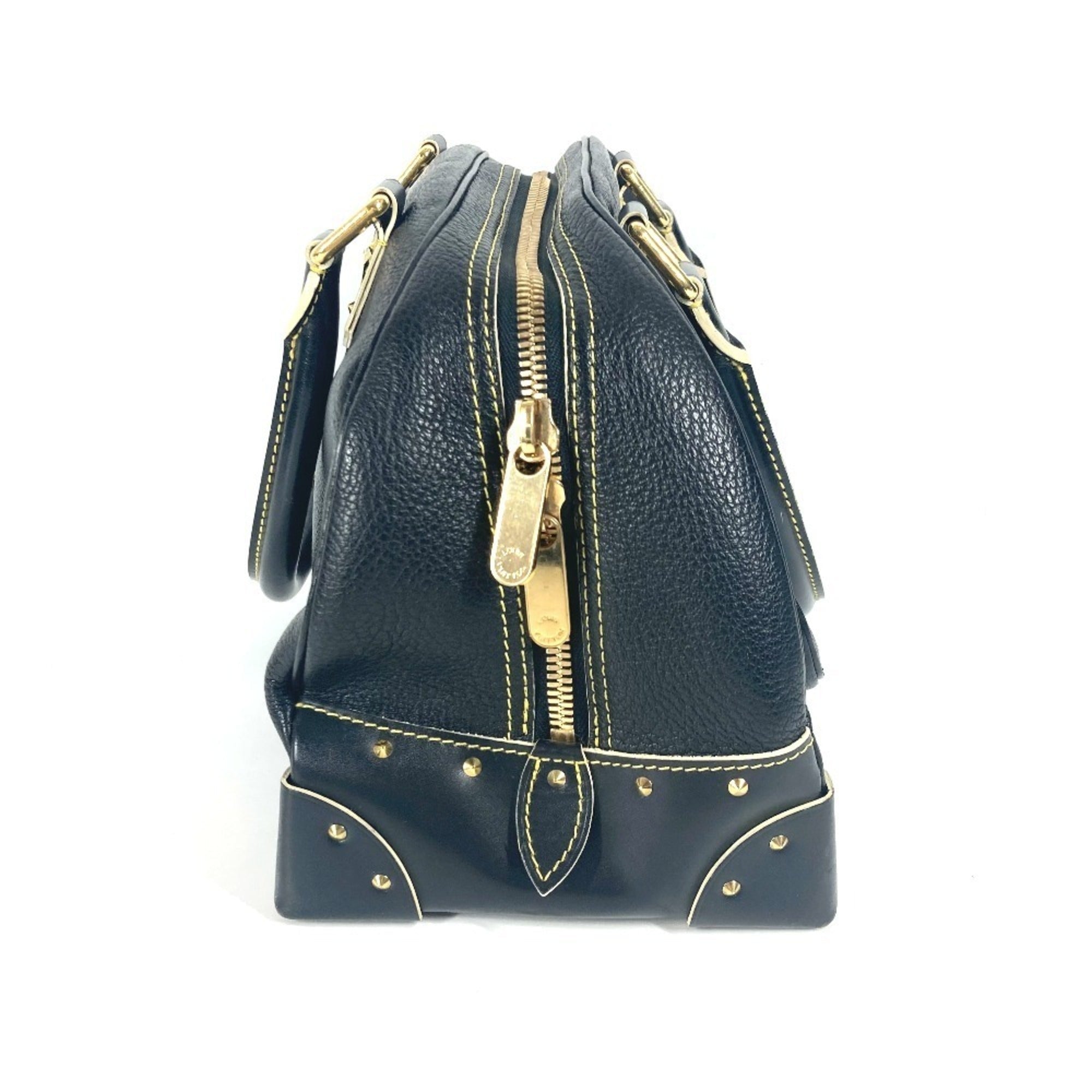 Louis Vuitton Suhali Black Noir Suhali Leather Boston Bag Handbag Shoulder Bag