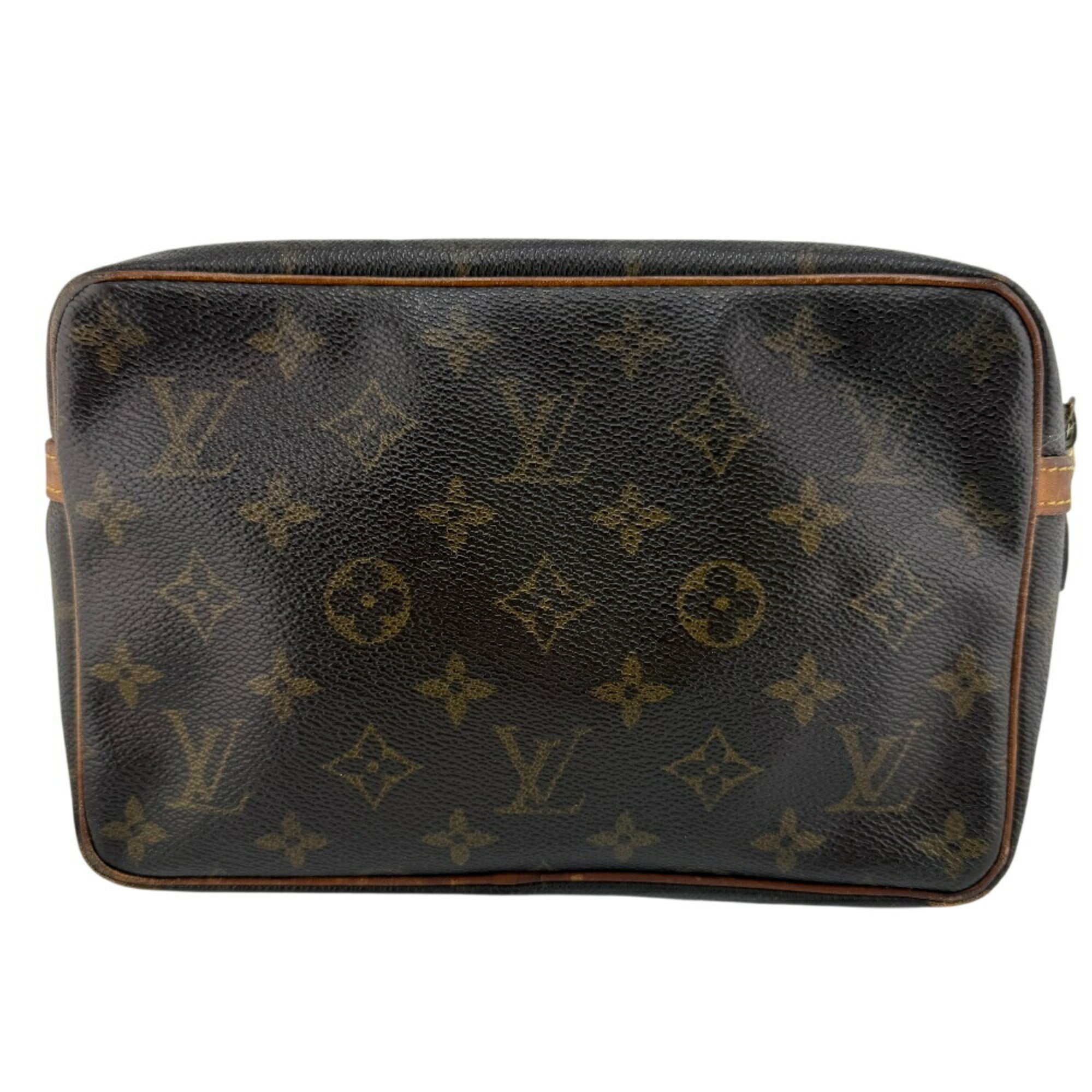 Louis Vuitton Brown Leather Clutch Bag