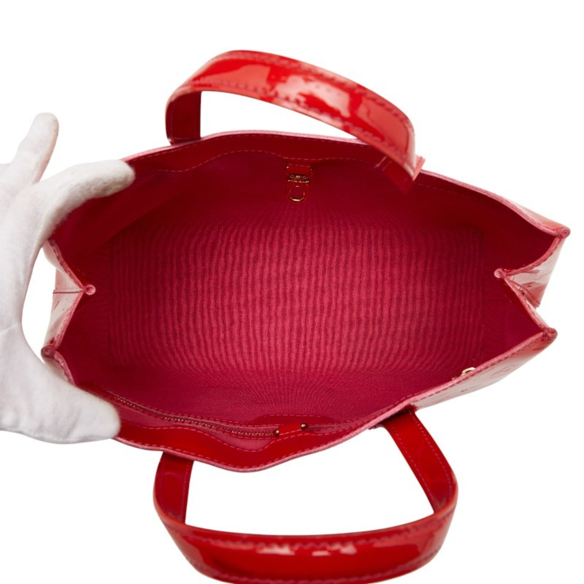 Louis Vuitton Pomme D'amour Red Color Patent Leather Handbag