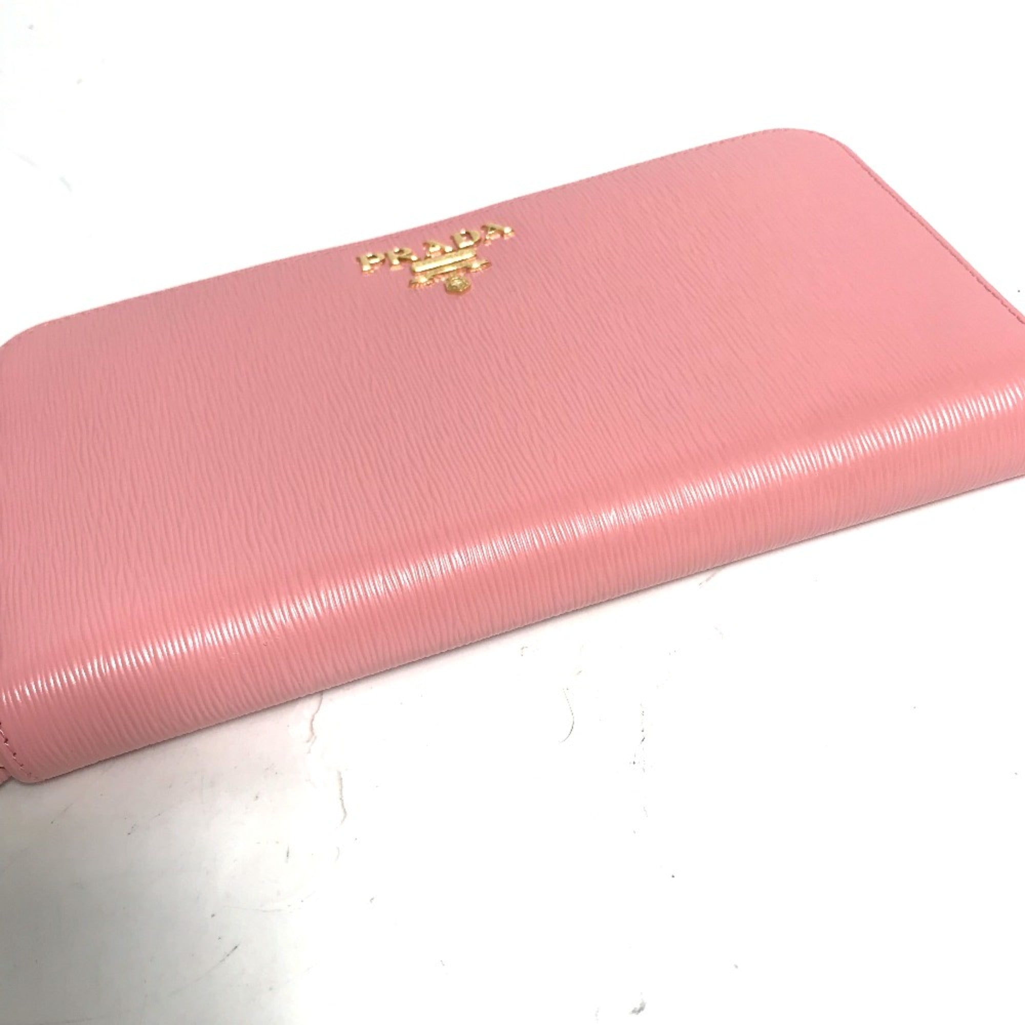 Prada Pink Leather Long Wallet (Bi-Fold)