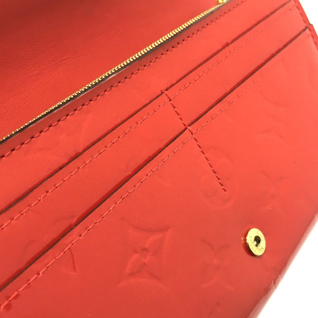 Louis Vuitton Cerise Red Color Monogram Vernis Long Wallet