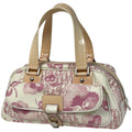Christian Dior Pink Beige Canvas Leather Handbag (Pre-Owned)