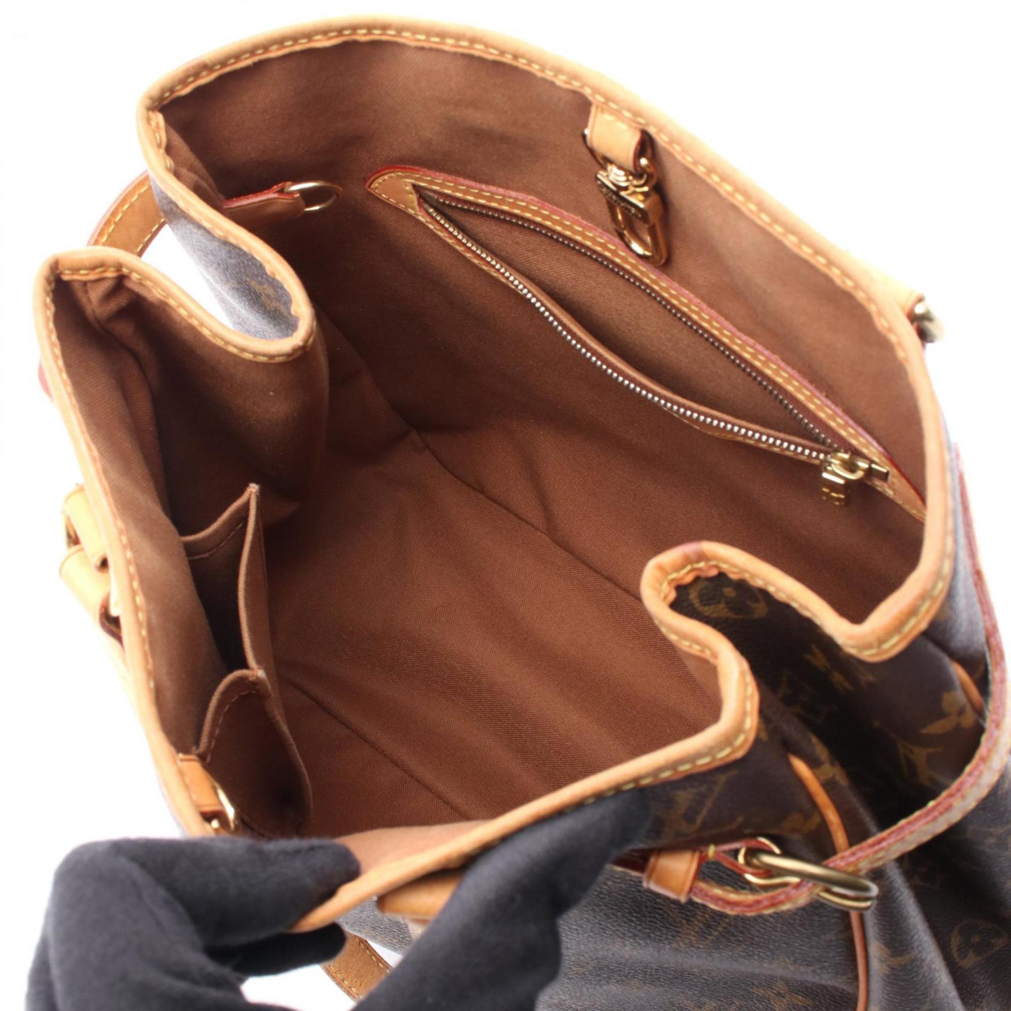 Louis Vuitton Monogram Brown Coated Canvas Leather Tote Bag