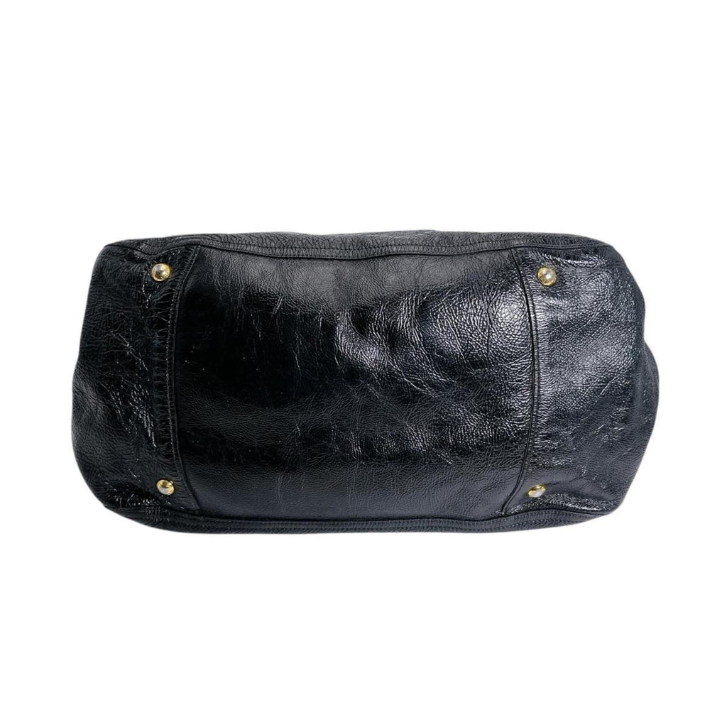 Prada Black Patent Leather Shoulder Bag Tote Bag