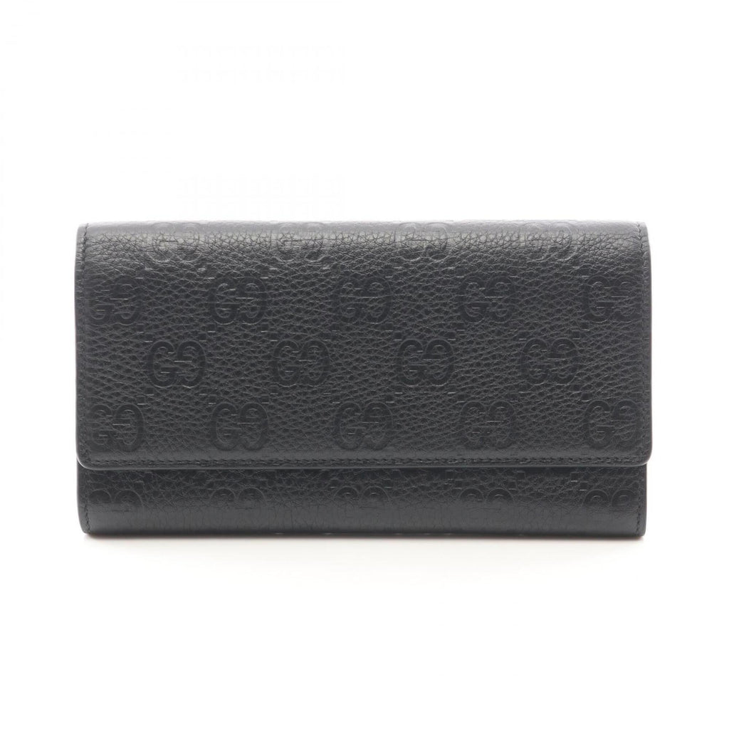Gucci Black Leather Long Wallet (Bi-Fold) (Pre-Owned)